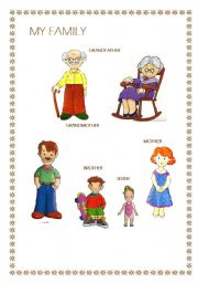 English Worksheet: MY FAMILY