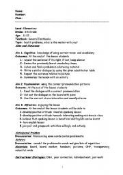 English Worksheet: speaking lesson plan for health problems