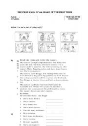 English Worksheet: ELEMENTARY  EXAM