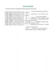 English Worksheet: Films and songs wordsearch