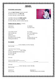 English Worksheet: Naturally - Selena Gomez