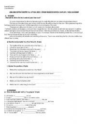 English Worksheet: 9th grade exam 