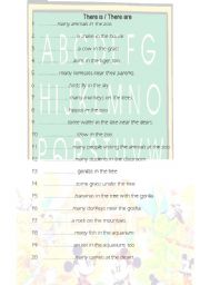 English Worksheet: There is/There are