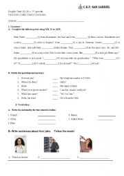 English Worksheet: 1st grade test