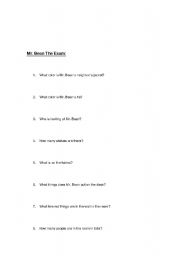 English worksheet: Mr Bean The Exam