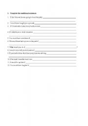 English worksheet: Conditional sentences 
