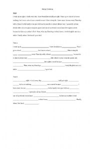 English Worksheet: Mutual dictation