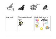 English Worksheet: Letter B revision sheet