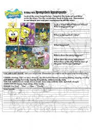 English Worksheet: Writing with Spongebob!