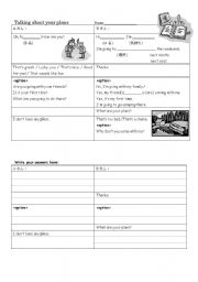 English Worksheet: Talking about your plans
