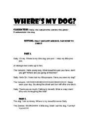 English Worksheet: Wheres my dog? Direction role play.