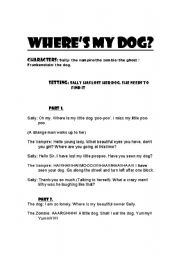 English worksheet: Wheres my dog? Direction role play.