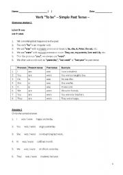 English Worksheet: past tense