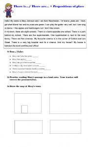 English Worksheet: There is.../ There are  + Prepositions of Place