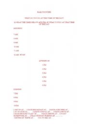 English Worksheet: daily routine