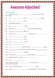 English Worksheet: amazing adjectives