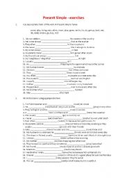 English Worksheet: Present Simple - exercises