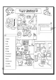 English Worksheet: my house:furniture