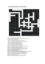 English worksheet: crosswordshooping