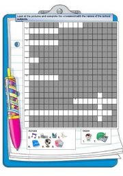 SCHOOL SUBJECTS CROSSWORD + KEY