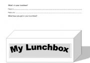 English worksheet: Whats in your lunchbox?