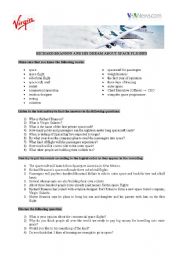 English Worksheet: Richard Branson and his Dream about Space Flights
