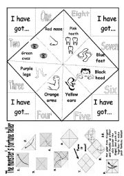 English Worksheet: The body Fortune Teller