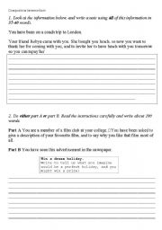 English worksheet: writing