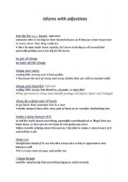 English worksheet: Idioms