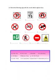 English worksheet: sign