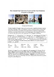 English worksheet: Shanghai Expo Cloze Topic 3