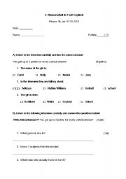 English worksheet: Class test