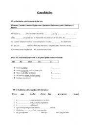 English worksheet: consolidation