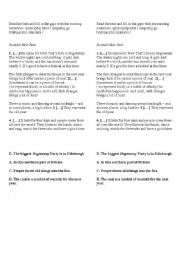 English Worksheet: Scotish New Year 