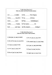 English Worksheet: Verb to be (starters)