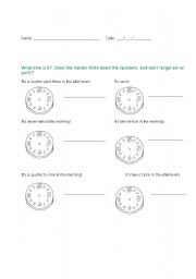 English worksheet: What time is it