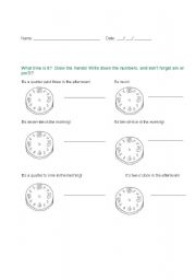 English Worksheet: What time is it