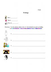 English worksheet: Feeling Sentences