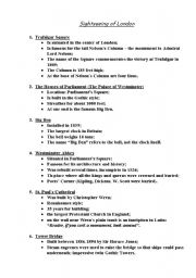 English worksheet: Sightseeing of London