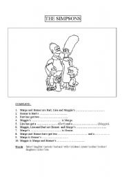 English Worksheet: The Simpsonsfamily:exercise