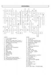 English Worksheet: Crosswords