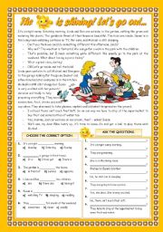 English Worksheet: THE SUN IS SHINING! LETS GO OUT...