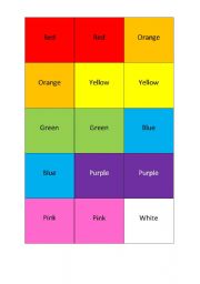 English Worksheet: Memory game colours!