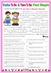 English Worksheet: Verbs To Be and There To Be  -  Past Simple   -  Context: Mothers Day
