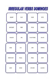 English Worksheet: Irregular verbs dominoes