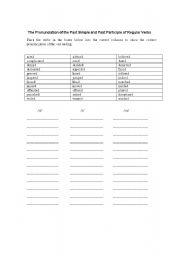English worksheet: Phonetics of  the simple past of regular verbs