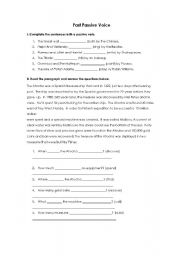 English Worksheet: Past Passive Voice