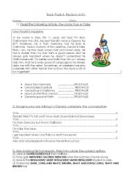 English worksheet: Back Pack 4
