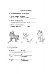 English worksheet: Animals