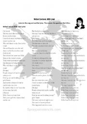 English Worksheet: Michael Jackson Billie Jean